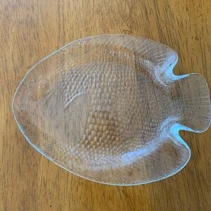 Clear Glass Fish-Shaped Plate x6